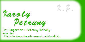 karoly petruny business card